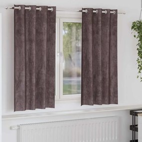 vidaXL Κουρτίνα με κουρτίνες 2 pcs Καφέ 175 x 140 εκ. Βελούδο