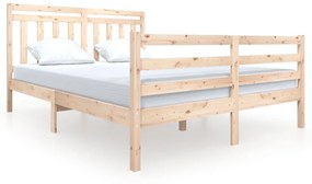 Πλαίσιο Κρεβατιού 150 x 200 εκ. Μασίφ Ξύλο King Size - Καφέ