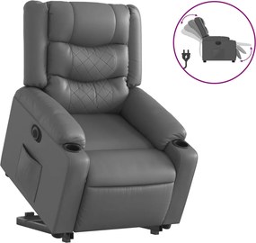 vidaXL Πολυθρόνα Ηλεκ Ανακλινόμενη με Ανύψωση Συνθετικό Δέρμα