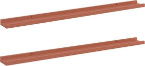 vidaXL Ράφι Τοίχου Επιτοίχιο 2 pcs Κόκκινο 100 x 9 x 3 cm