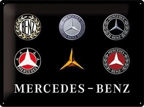Μεταλλική πινακίδα Mercedes-Benz - Logo Evolution, (40 x 30 cm)