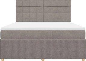 vidaXL Κρεβάτι Boxspring με Στρώμα Taupe 180x200 εκ. Υφασμάτινο