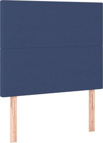 vidaXL Κρεβάτι Boxspring με Στρώμα &amp; LED Μπλε 90x190 εκ. Υφασμάτινο