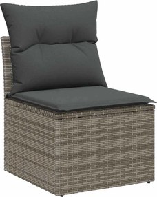 vidaXL Σετ Καναπέ Κήπου με μαξιλάρι 4 pcs Γκρι Πολυ ράταν