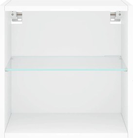 vidaXL Κομοδίνο Επιτοίχιο με Φώτα LED Λευκό