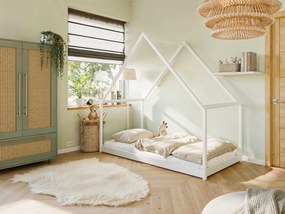 Kρεβάτι Σπιτάκι Montessori Moris από μασίφ ξύλο White  100×200cm (Δώρο 10% Έκπτωση στο Στρώμα)