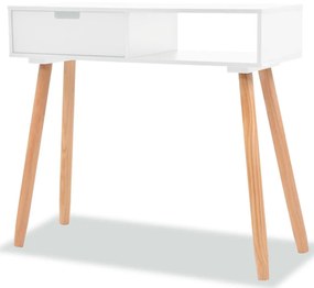 Τραπέζι Κονσόλα Λευκό 80 x 30 x 72 εκ. από Μασίφ Ξύλο Πεύκου - Λευκό