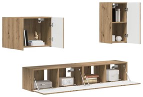 vidaXL Σετ τοίχου για τηλεόραση 4 pcs Artisan Oak Επεξεργασμένο ξύλο