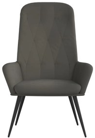 vidaXL Πολυθρόνα Relax Σκούρο Γκρι Βελούδινη