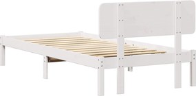 vidaXL Σκελετός Κρεβατιού Λευκό 90 x 200 cm Στερεά ξυλεία πεύκου