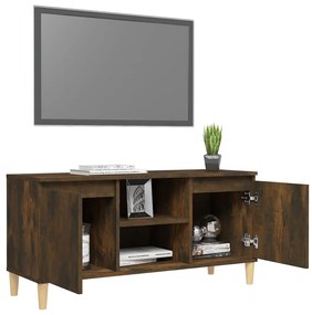 vidaXL Έπιπλο Τηλεόρασης Καπν. Δρυς 103,5x35x50 εκ. Μασίφ Ξύλινα Πόδια