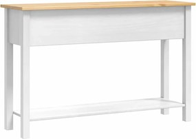 vidaXL End Table Corona Λευκό 114 x 34,5 x 73 εκ. Στερεά ξυλεία πεύκου