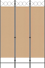 vidaXL 3-Panel Room Divider Μπεζ 120 x 180 cm Ύφασμα