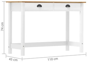 vidaXL Κονσόλα Hill 2 Συρτάρια 110x45x74 εκ από Μασίφ Ξύλο Πεύκου