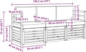 vidaXL Σετ Καναπέ 3 τμχ. Λευκό και Κρεμ Polyester