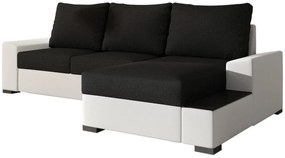 Γωνιακός καναπές Nero-Λευκό - Μαύρο-Δεξιά