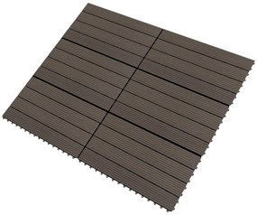 vidaXL Πλακάκια Deck 6 τεμ. Σκούρο Καφέ 60 x 30 εκ. 1,08 μ² από WPC