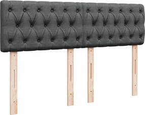 vidaXL Κρεβάτι Boxspring με Στρώμα Σκούρο Γκρι 140x190 εκ. Υφασμάτινο