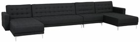 Πολυμορφικός γωνιακός καναπές Berwyn G110, Λειτουργία ύπνου, Γραφίτης, 482x168x83cm, 143 kg, Πόδια: Μέταλλο | Epipla1.gr