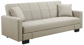 Καναπές κρεβάτι Mesa 210, Αριθμός θέσεων: 3, Αποθηκευτικός χώρος, Καπουτσίνο, Μαύρο, 81x197x81cm, Πόδια: Πλαστική ύλη | Epipla1.gr