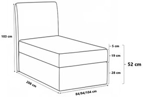 Επενδυμένο κρεβάτι Mini 2-Mpez-100 x 200-Deksia