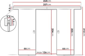 Συρόμενη πόρτα Werdi-Leuko-132 x 205 εκ.