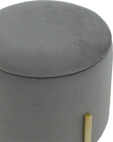 Σκαμπό Creativity pakoworld βελούδο γκρι-χρυσό Φ35x42εκ