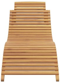 vidaXL Ξαπλώστρα Καφέ 184 x 55 x 59 εκ Στερεό Ξύλο Τίκ