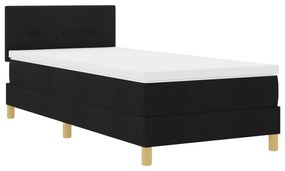 vidaXL Κρεβάτι με Σηκωμένο Στρώμα και Φωτισμό LED Μαύρο 90x190 εκ. Ύφασμα