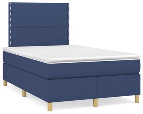VidaXL Κρεβάτι Boxspring με Στρώμα & LED Μπλε 120x190εκ. Υφασμάτινο