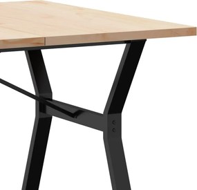 vidaXL Τραπέζι Τραπεζαρίας Πλαίσιο Υ Μασίφ Πεύκο/Ατσάλι