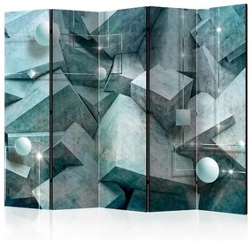 Διαχωριστικό με 5 τμήματα - Concrete Cubes (Green) II [Room Dividers]