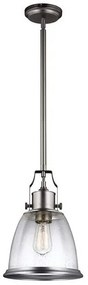 Κρεμαστό Φωτιστικό Οροφής 1xE27  Νίκελ  Hobson Elstead Lighting-FE-HOBSON-P-M-SN-Ορείχαλκος FE-HOBSON-P-M-SN