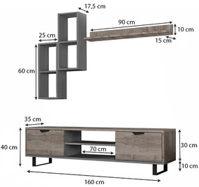 Σύνθεση τηλεόρασης Lonsa Megapap χρώμα λευκό 160x35x40εκ.