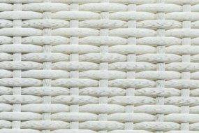 Τραπεζάκι εξωτερικού χώρου Comfort Garden 1352, 55x60x100cm, Άσπρο, Επεξεργασμένο γυαλί, Πλαστικό ψάθινο