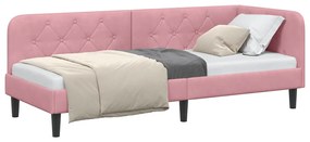 vidaXL Κρεβάτι Γωνίας με κεφαλάρι Ροζ 80 x 200 cm Βελούδο