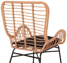 ΠΟΛΥΘΡΟΝΑ ΣΤΥΛ ΜΠΕΡΖΕΡΑΣ ALLEGRA HM5704.11 P.E.RATTAN ΜΠΕΖ-ΜΑΥΡΟ ΜΕΤΑΛΛΟ 66x59x90Υεκ. - HM5704.11