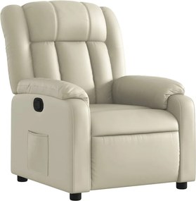 vidaXL Πολυθρόνα Ανακλινόμενη Κρεμ από Συνθετικό Δέρμα