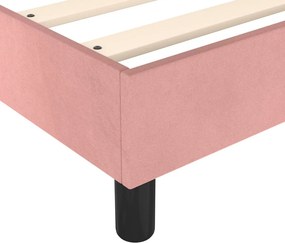 vidaXL Κρεβάτι Boxspring με Στρώμα Ροζ 120x200 εκ. Βελούδινο