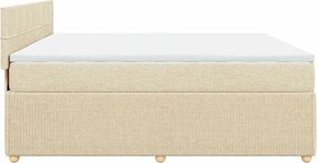 vidaXL Κρεβάτι Boxspring με Στρώμα Κρεμ 180x200 εκ. Υφασμάτινο