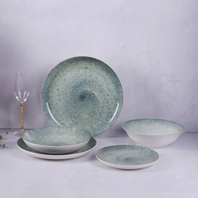 Σερβίτσιο Πιάτα Φαγητού Uranus (Σετ 20Τμχ) 25.095.40 Blue-White Cryspo Trio 20 τμχ Κεραμικό