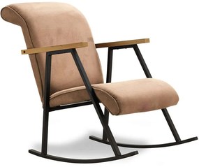 Πολυθρόνα Κουνιστή Yoka 859FTN1756 64x86x96cm Light Brown