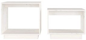 vidaXL Τραπεζάκια Ζιγκόν 2 τεμ. Λευκά από Μασίφ Ξύλο Πεύκου