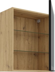 Κρεμαστή βιτρίνα Universal 60 GS 72 1F-Φυσικό – Μαύρο