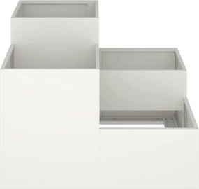 vidaXL Γλάστρα Κήπου Λευκό 100 x 100 x 60 εκ. Ατσάλι