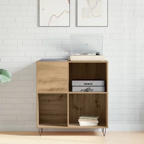vidaXL Κιβώτιο Δίσκων Μαύρο Δρυς 84,5x38x89 εκ Κατασκευασμένο Ξύλο