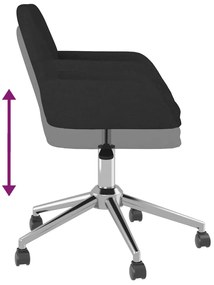 vidaXL Καρέκλα Γραφείου Περιστρεφόμενη Μαύρη Υφασμάτινη