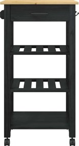 vidaXL Καρότσι Κουζίνας MONZA Μαύρο 48 x 40 x 88,5 εκ.