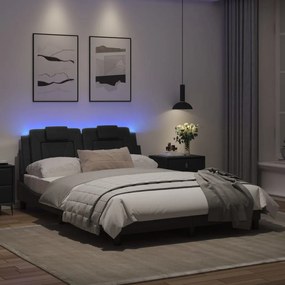 Πλαίσιο Κρεβατιού με LED Μαύρο 120x200 εκ. Συνθετικό Δέρμα - Μαύρο