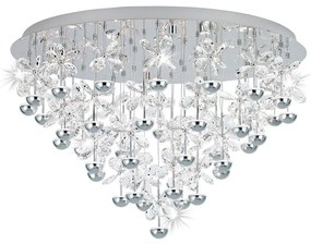 Φωτιστικό Οροφής - Πλαφονιέρα 39246 Pianopoli Led/43 Κρύσταλλο Chrome Eglo Metal, Glass